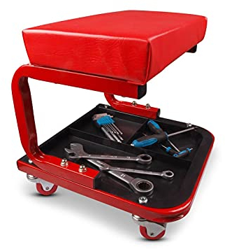 Werkstatthocker Arbeitssitz 130 kg Tragfähigkeit 360° Rollen gepolsterte Sitzfläche