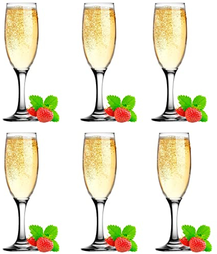 Glasmark KROSNO, 150ml, Set von 6, Champagnerglas, Sektglas, Prosseco, Originelles Design, Spülmaschinenfest, einzigartige Form und Stil, Perfekt für zu Hause, Restaurants und Partys