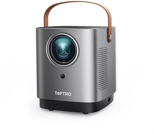 Proiettore Portatile Supporto 1080P, 18000 Lumens TOPTRO Videoproiettore,Anti-polvere, Funzione di Zoom,5G WiFi Bluetooth Mini Proiettore Full HD Home Cinema per TV Stick/iOS/Android/PS5/HDMI/USB/PC