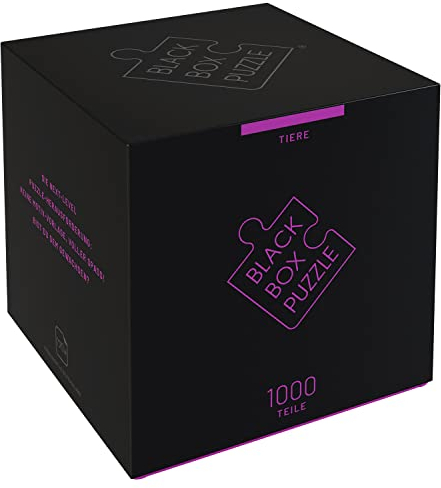 Black Box Puzzle 1000 Teile, Blackbox Puzzel mit Überraschungs-Motiv ohne Vorlage, Impossible Puzzle schwer für Erwachsene und Kinder ab 14 Jahren, Puzzle Box Tiere 2022 Edition