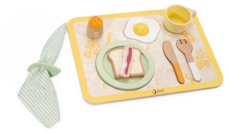 Classic World World Set de Desayuno Vintage de Madera con Bandeja, 13 piezas.