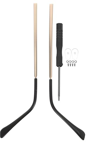 Operitacx Metall-Brillen-Ersatzbügel: Universal Metall-BrillenbüGel Ersatz - 1 Paar Goldene BrillenbüGel Zum Wechseln, Ergonomisches Design Mit GläNzender OberfläChe FüR Komfort Und Stil