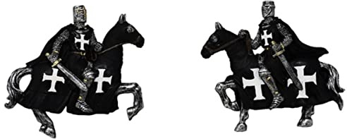 2er Set Magnete Ritter auf Pferd schwarz-weiß