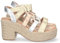 shoes&blues.es 72698 Sandalia de Tacon y Plataforma para Mujer, Forrada de Yute, Multicolor, y Cierre de Cordones, Primavera Verano 2022 Plata Talla 39