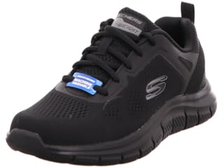 Skechers Herren Track BROADER Sneaker, Black Mesh/Pu, 44 EU