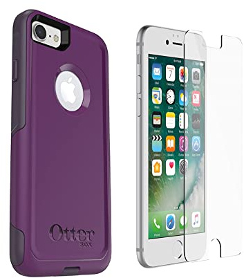 OtterBox Commuter Series Schutzhülle für iPhone SE (3. und 2. Generation) und iPhone 8/7, mit Displayschutzfolie, keine Einzelhandelsverpackung, Plum Way (Pflaumenhaze/Night Purple)