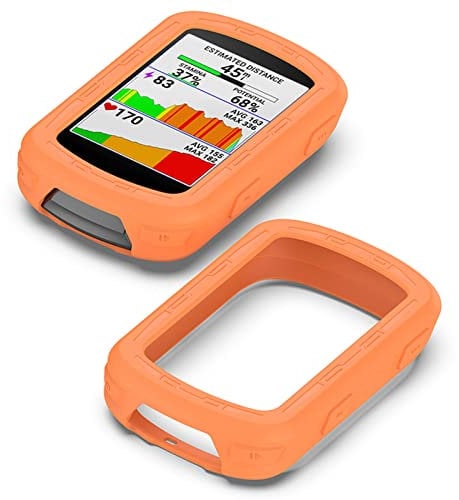2Pack Silicone Case Compatible for Garmin Edge 540/840 Solar Bike Computer Cover GPS Cycling Computer Accessories Protective Silicone Skins Cover Protector Bumper(Orange)