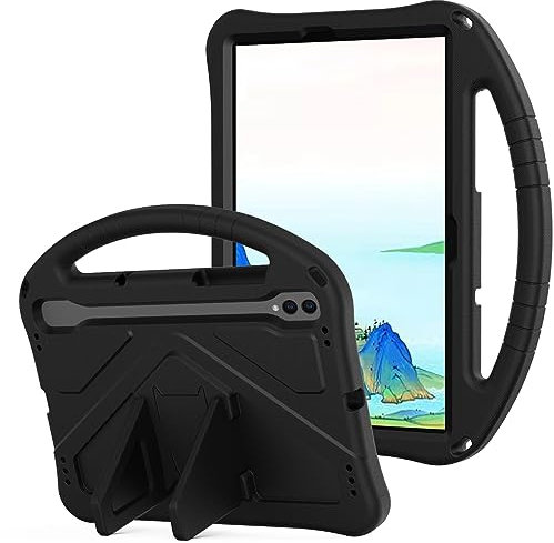 YRH Kids Case for Samsung Galaxy Tab S10 Lite/Tab S10 FE/Tab S9 FE 10.9 inch, EVA Protective Cover with Stand Handle, Black