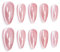 Sun&Beam Nails Handmade Press-on Medium Long Almond Fuchsia Pink Cat Eye Design Charming False Nail Tips 10 Pcs (#124 L)