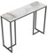 Console Table Hallway Sintered Stone: Consoles Desk 100x30x78.5 cm High Gloss Cold Jadeite White Marble Texture with Black Legs Narrow Tall Modern Sofa Side Tables Entryway Living Room