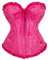 SZIVYSHI Rose Rot Korsett für Frauen - Bustier Shapewear Corset - trägerlos Vintage viktorianischen Vollbrust Mode Spitze Taille Mieder für Night Out - Größe XS