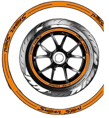 Cerchio adesivo ruota moto Ruota Per Moto Per Vespa Per GTS 300 Adesivo Per Cerchio Riflettente Adatto Adesivi impermeabili (Color : 1)
