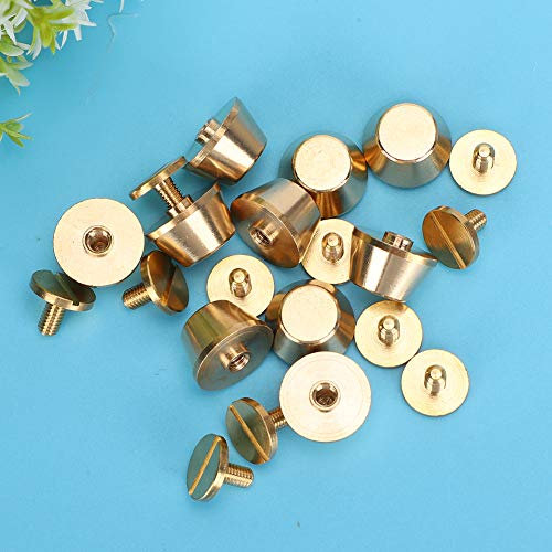 Yctze 10 Pcs Rivets Plats en Laiton 12 Mm – Bagages, Sac à Main et Pieds de Sac à Main Tête de Clou pour l'artisanat du Cuir – Matériel de Fond de Sac de Protection