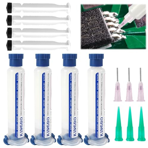 4 Piezas Pasta de Soldadura, Buena Humectabilidad, Fuerte Adherencia, Flux, Pasta Fundente para BGA, Pasta para Soldar Estaño, Ampliamente Utilizado en Placas de Circuitos