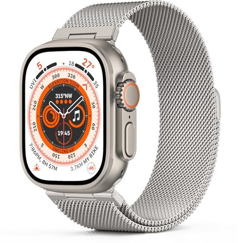 Higgs Metallarmband kompatibel mit Apple Watch Armband 40 mm 38 mm 41 mm 44 mm 42 mm 45 mm 46 mm Ultra 2 49 mm Milanaise verstellbare magnetische Armbänder für iWatch Series SE 10 9 8 7 6 5 4 3 2 1,