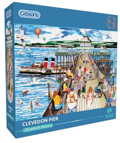 Clevedon Pier | 1000 Piece Jigsaw Puzzle | Seaside Holiday Puzzle | Sustainable Jigsaw Puzzle for Adults | Premium 100% Recycled Board | Great Gift for Adults | Gibsons Games