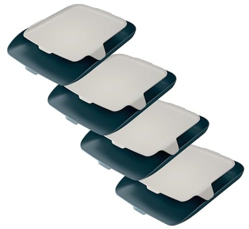 Leitz A4 Briefkorb mit Organiser, 4er Pack, Samtgrau, Cosy-Serie, 52590089