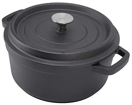 Acouto Olla de Hierro Fundido, Horno Holandés Grande con de Doble Bucle para Cocinar Utensilios de Cocina Entusiastas