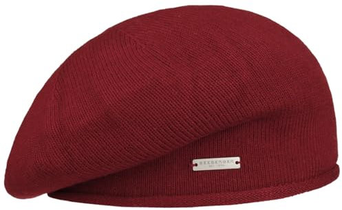 Seeberger Klassische Uni Knit Baskenmütze Damen Bordeaux Einheitsgröße, Bordeaux, 6 3/4/7 3/8