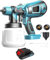 Akku Farbsprühsystem,Kompatibel mit Makita 18V Akkus,mit 1x3000mAh Akku und Ladegerät, 2 Düsen, 3 Spritzmuster,800ml Farbsprühgerät,Hohe Leistung，zum Streichen von Wänden Gartenzaun Sprühgerät