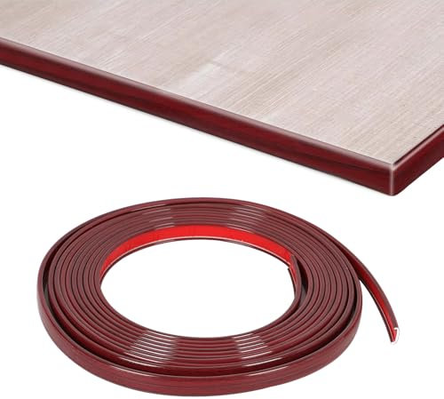U-Form Selbstklebend,5M PVC Weichsockelleiste Holzmaserung Möbelkantenband Faltbarer Kantenschutz für Schrankkanten, Abschlussleiste, Arbeitsplatten (Mahagoni, 20mm * 5m)