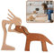 Tadpolez Holzschnitz Ornamente, Holzskulptur Hundefigur,Handgefertigte Hundestatue,Abstrakte Stil Menschen mit Hund Statue,Holzfiguren Skulptur Ornamente,Dekorationen für Zuhause,Büro,Wohnzimmer