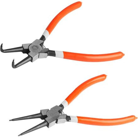 2 Stück Sprengringzange, Sicherungsringzange Set Gebogen Seegeringzange und Gerade Seegeringzange Segeringen Zangen Set Sicherungsringzange Groß