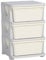 HOMCOM Torre de Almacenamiento Infantil con 3 Cajones Organizador de Juguetes para Niños +3 Años Gran Almacenaje con Asas para Juguetes Ropa Libros 37x37x56,5 cm Crema