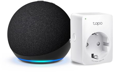 Echo Dot (5ª generazione) | Antracite + TP-Link Tapo Presa intelligente, compatibile con Alexa - Kit di base per Casa Intelligente