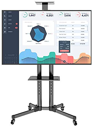 Supporto TV universale Supporti TV mobili/rotolabili con contenitore, carrello TV regolabile in altezza per TV a schermo piatto da 32, 40, 47, 50, 55, 60, 65 e 70 pollici, monitor con bellissimi scena