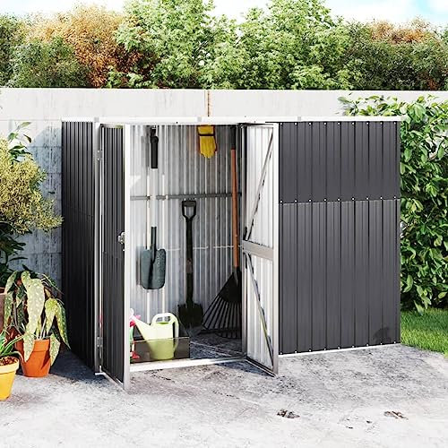 Gartengerätehaus anthrazit 225x89x161cm Stahl verzinkt