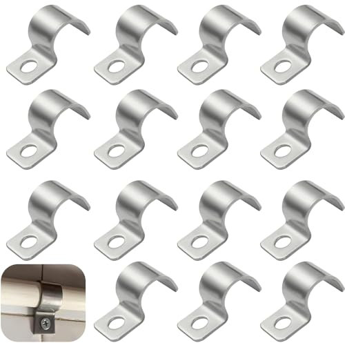 TenaLucy 20 Pezzi U-Fascette Stringitubo,Morsetto per Tubi Morsetti per Tubi Fissaggio per Tubi Collari per Tubi Fermacavi Ferma Cavi Foro Singolo,per Tubi del Gas Tubi Dell'acqua e Cavi (16MM)