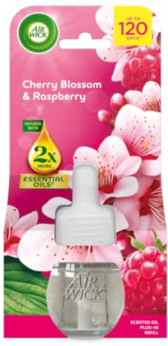 Air Wick Cherry Blossom & Raspberry Plug-in Single Refill 19ml. Lasts up to 100 days. Air Freshener.