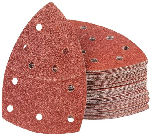 PMIQSA 70PCS 40 Grits Sanding Pads Mouse Sander Pads 11 Hole Sanding Sheets Hook Sandpaper Sheets for Multitool Detail Sander Paper