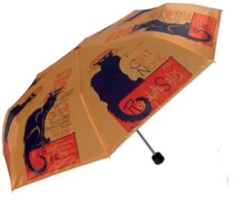 Teleskop Regenschirm schwarz Katze, mehrfarbig