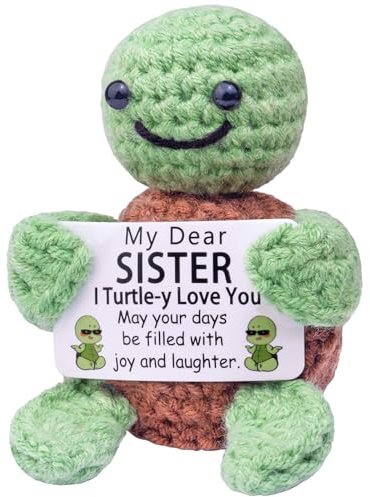 Mwmoeen Lustige Positive Schildkröte Geschenke, Hand Gestrickt Critters, Inspirierende Geschenke Für Familie Und Freunde Und Geburtstagsgeschenke, Emotionale Motivierende Schildkröte Dekorationen
