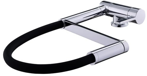Wasserhahn Flexibel Chrom Vorfenster Küchenarmatur Klappbar mit 2 Strahlarten Spültischarmatur mit Brause Küchenspüle Einhandmischer
