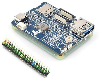Mini placa base nano para módulo de computación 5 Lite/eMMC, mismo tamaño que CM5 tamaño compacto y totalmente funcional, con múltiples interfaces periféricas: GPIO de 40 pines, USB 3.2 Gen1 tipo A