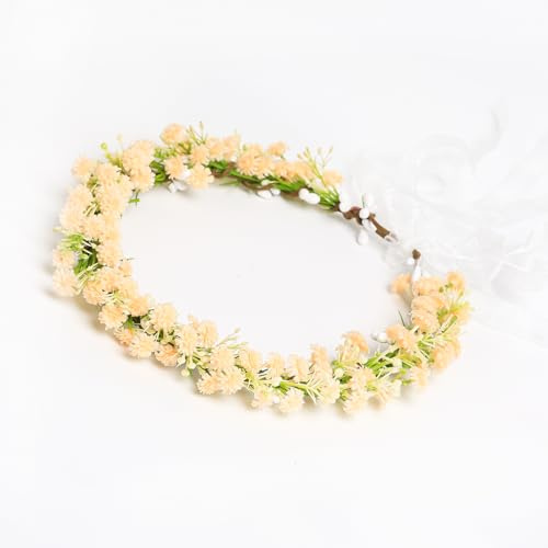 Yili Maizi Floral Crown Women Girls Flower Crown Artificial Floral Headband Headpieces Headband Hair Wreath Accessories Photo Prop