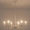 WTUOING Kronleuchter Weiss Vintage Hängelampe Wohnzimmer Schlafzimmer Küche, 6 Flammig Kronleuchter Weiß Rustikal Kerze Pendelleuchte Esstisch Retro Deckenlampe für Esszimmer, Flur, Höhenverstellbar