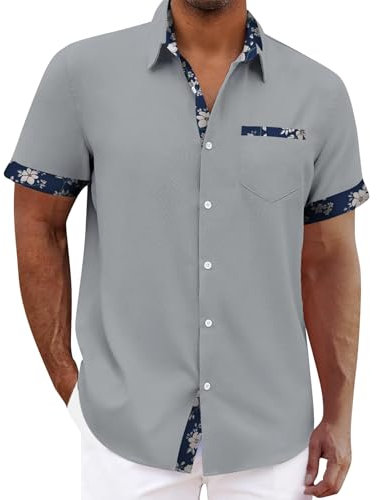 Last Minute Angebote Leinen-Henley-Hemden für Männer Lässiges Baumwoll-T-Shirt mit kurzen Ärmeln und normaler Passform Leichte Strand-Yoga-Tops für den Sommer