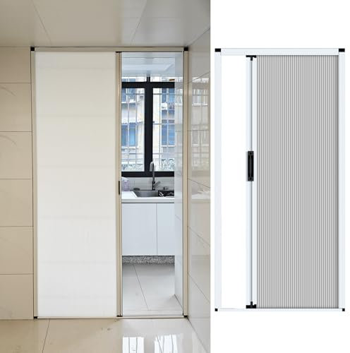 GLFNB Puerta de acordeón para Cocina con veta de Madera, Puerta Interior sin Perforaciones con Cerradura, Puertas Plegables para baño (198,1 x 203 cm)