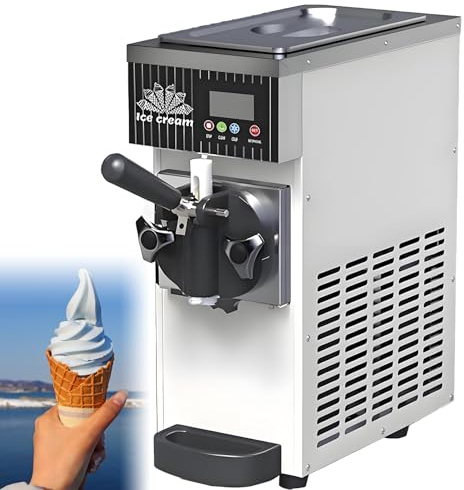 DNEPEI Heladera de mostrador para restaurantes y hogar, compacta, de 4 a 5 kg/h, con Pantalla LCD y autolimpieza, Ideal para pastelerías. White-110V
