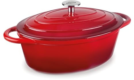LACOR 71739 - Cacerola Hierro Fundido Esmaltado, 3, 5 Litros, 29 x 21 cm | En hierro robusto, para guisos y cocciones uniformes; apto para inducción y horno, apto para lavavajillas, cómodo y funcional
