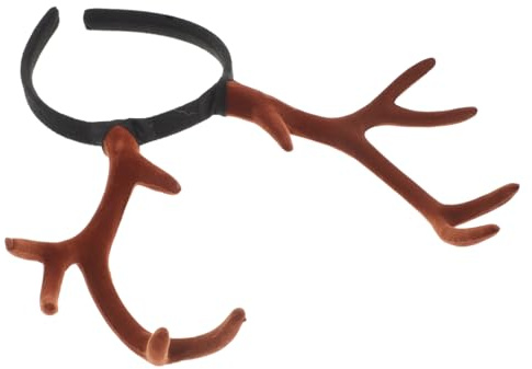 Angoily Rentiergeweih-haarreif aus Einem Ast Beflocktes Stirnband für Weihnachts-kostüm-accessoire Verstellbar für Cosplay und Partys