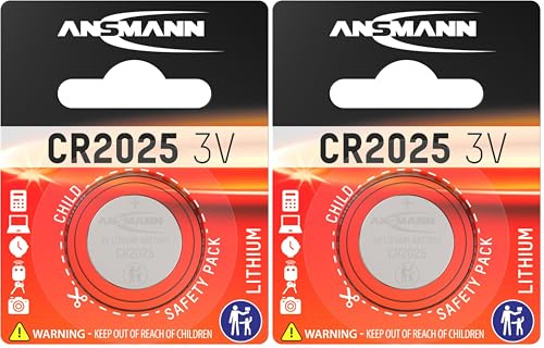Ansmann 5020142 CR 2025 - Pilas de botón en Blister, batería Litio - 3V (Paquete de 2)