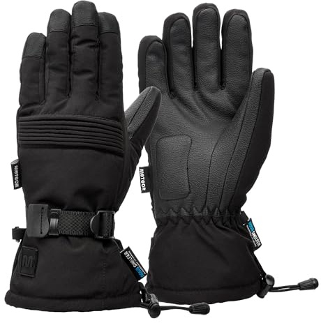 meteor Alpora Herren & Jugendliche Winterhandschuhe Fingerhandschuhe – wasserdicht Winddicht – warm gefütterte Skihandschuhe mit Kordelzug und Schnallen – ideal für Ski Snowboard und Outdoor
