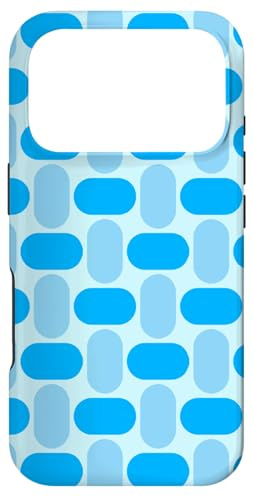 Blue Rounded Ellipse Capsule Oval Egg Geometric Pattern Coque pour iPhone 17 Pro