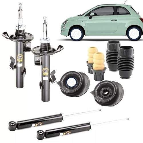 KIT 4 AMMORTIZZATORI ANT + POST +SUPPORTI ANTERIORI +TAMPONI PER 500 DAL 2007