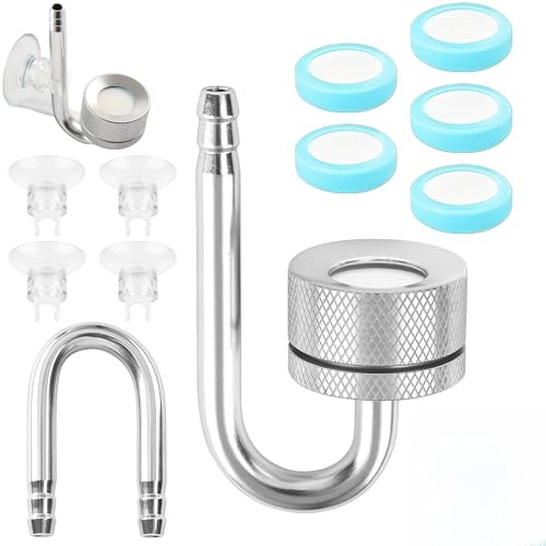 Zuuyye - Difusor de CO2 para Acuario, Difusor de CO2 con Disco de Cerámica y Ventosas, Burbujas Finas para Plantas de Acuario de Agua Dulce, Accesorio para Acuario